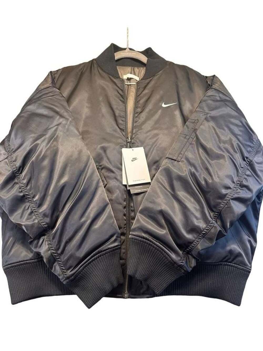Nike ThermaFIT Reversible Bomber Jacket Charcoal Grey Black M Oversized Street